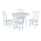 International Concepts 42 in. Solid Wood Round Dual Drop Leaf Dining Table with 4 Chairs in White K08-42DL-C10-4 - alternate 1
